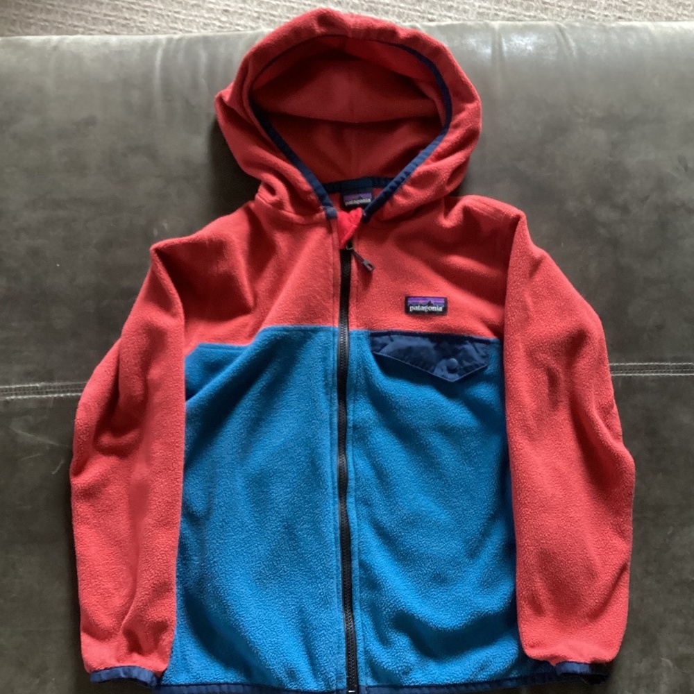 Patagonia hooded fleece jacket 5-6t